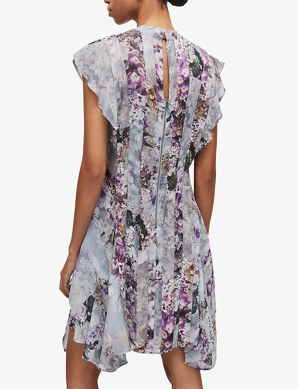 AllSaints Lucia Floral-print Recycled-polyester Mini Dress 4 AllSaints Lucia Floral-print Recycled-polyester Mini Dress - Image 4