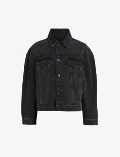 AllSaints Avets Patch-pocket Oversized Denim Jacket