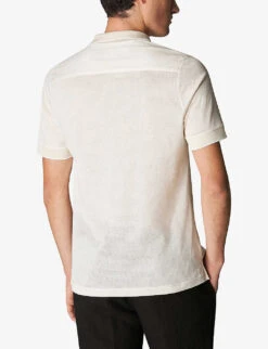 ETON Jacquard Knitted-texture Regular-fit Cotton Polo Shirt -Selfridges Store R04088406 WHITE ALT02
