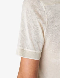 ETON Jacquard Knitted-texture Regular-fit Cotton Polo Shirt -Selfridges Store R04088406 WHITE ALT04