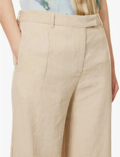 Acne Studios Casual Wide-leg Mid-rise Linen-cotton Blend Trousers -Selfridges Store R04089988 LIGHTSAND ALT04