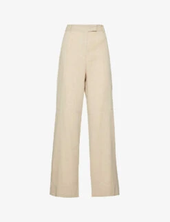 Acne Studios Casual Wide-leg Mid-rise Linen-cotton Blend Trousers