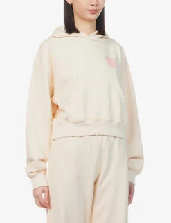 Exercise Often Logo-print Cotton Hoody -Selfridges Store R04090243 CREAMFLAMINGO ALT02