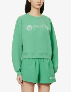 Regal Logo-print Cotton-jersey Sweatshirt 7 Regal Logo-print Cotton-jersey Sweatshirt -Selfridges Store R04090257 VERDEWHITE ALT02