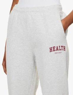 Health Relaxed-fit Cotton-jersey Jogging Bottoms -Selfridges Store R04090267 HEATHERGRAYMERLOT ALT04