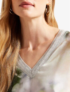 Ted Baker Beatric Floral-print Woven Jumper -Selfridges Store R04090492 LTGREEN ALT04