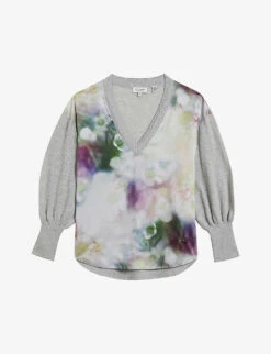 Ted Baker Beatric Floral-print Woven Jumper