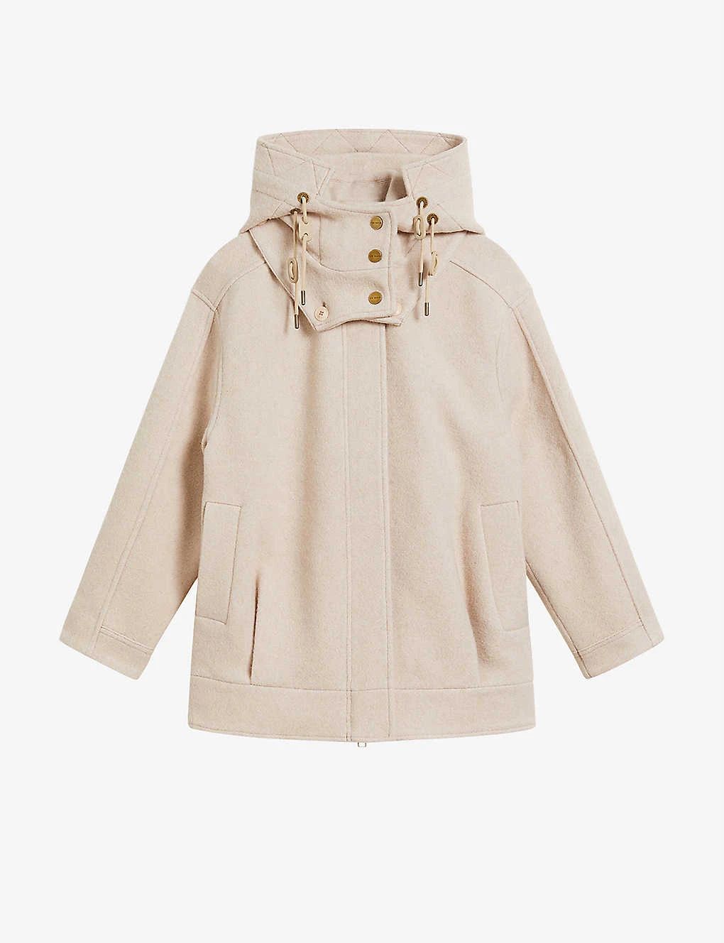Ted Baker Dennia Oversized-fit Detachable-hood Wool Parka 1 Ted Baker Dennia Oversized-fit Detachable-hood Wool Parka