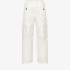 Dion Lee Latch Contrast-stitch Wide-leg Mid-rise Cotton-blend Trousers