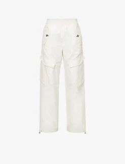 Dion Lee Latch Contrast-stitch Wide-leg Mid-rise Cotton-blend Trousers