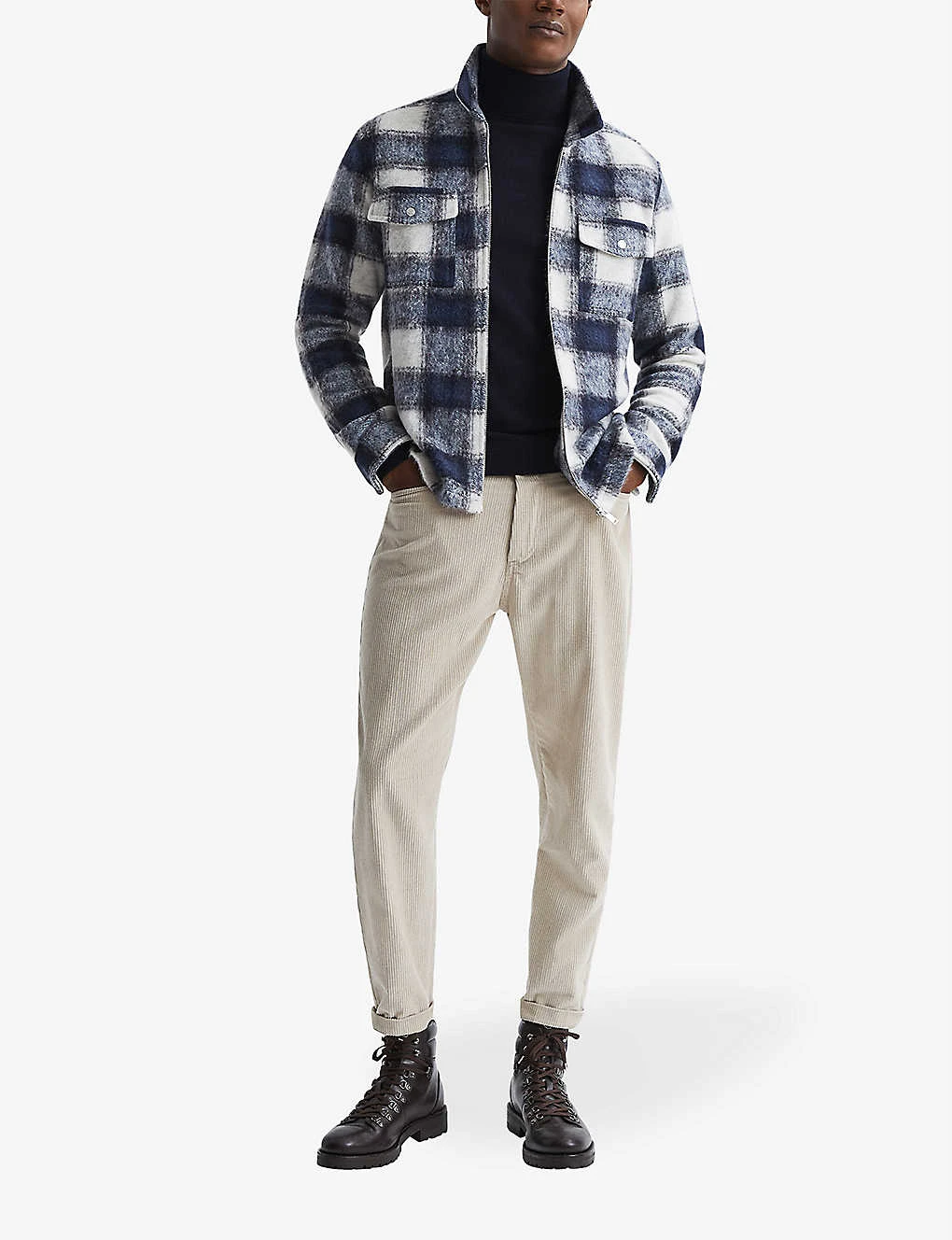 Reiss Angelo Check-pattern Zip-up Woven Overshirt 2 Reiss Angelo Check-pattern Zip-up Woven Overshirt - Image 2