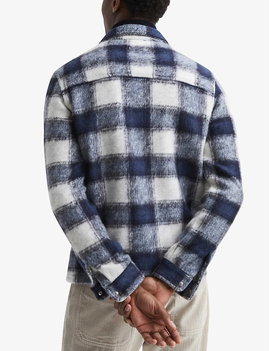 Reiss Angelo Check-pattern Zip-up Woven Overshirt 4 Reiss Angelo Check-pattern Zip-up Woven Overshirt - Image 4