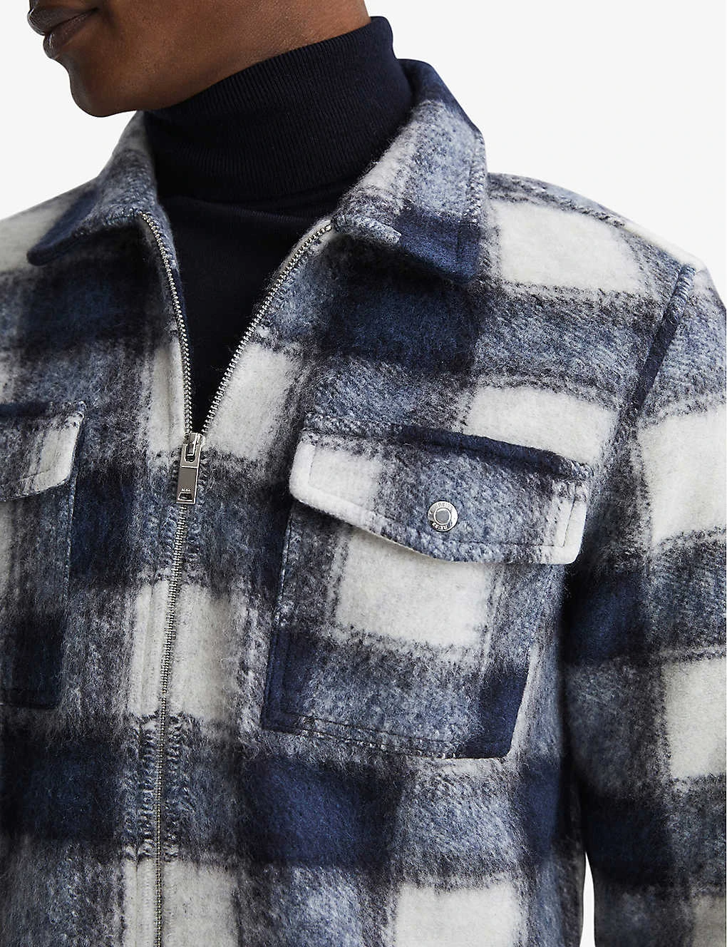 Reiss Angelo Check-pattern Zip-up Woven Overshirt 5 Reiss Angelo Check-pattern Zip-up Woven Overshirt - Image 5