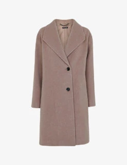 Whistles Wide Collar Relaxed-fit Wool Blend Coat