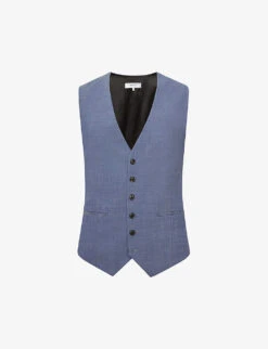 Reiss Wish Slim-fit Stretch Wool-blend Waistcoat