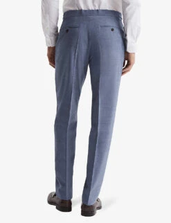 Reiss Wish Slim-fit Mid-rise Stretch Wool-blend Trousers -Selfridges Store R04091601 SOFTBLUE ALT03