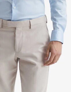 Reiss Eastbury Slim-fit Straight-leg Stretch-cotton Chinos -Selfridges Store R04091602 STONE ALT04