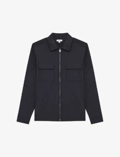 Reiss Patch-pocket Slim-cut Leather Jacket