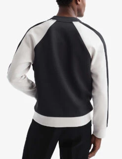 Reiss Giles Colourblock Stretch-woven Varsity Jacket -Selfridges Store R04091613 NAVYECRU ALT03