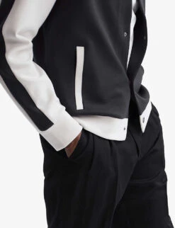 Reiss Giles Colourblock Stretch-woven Varsity Jacket -Selfridges Store R04091613 NAVYECRU ALT04