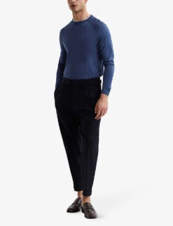 Reiss Tinto Fine-knit Wool And Silk-blend Jumper -Selfridges Store R04091620 AIRFORCEBLUE ALT02