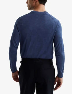 Reiss Tinto Fine-knit Wool And Silk-blend Jumper -Selfridges Store R04091620 AIRFORCEBLUE ALT03