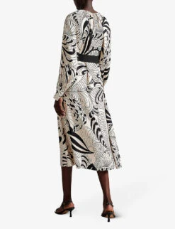 Ted Baker Draped Woven Midi Dress -Selfridges Store R04093071 WHITE ALT02