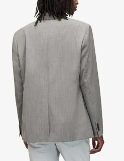 AllSaints Anori Double-breasted Wool-blend Blazer -Selfridges Store R04094078 LIGHTGREY ALT03