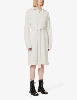 Joseph Belted Merino Wool Knitted Mini Dress -Selfridges Store R04095106 PUTTY ALT02