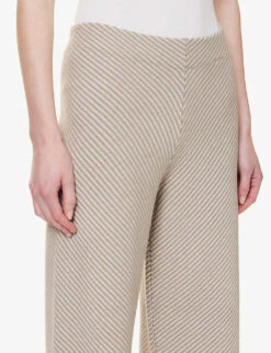 Joseph Striped Knitted Merino Wool Knitted Trousers 9 Joseph Striped Knitted Merino Wool Knitted Trousers -Selfridges Store R04095127 PUTTYPEWTER ALT04