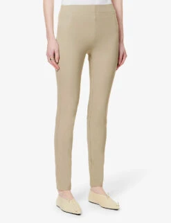 Joseph Slim-fit Mid-rise Stretch-woven Leggings -Selfridges Store R04095195 PEWTER ALT02