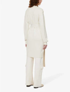 Joseph Shawl-collar Self-tie Silk-blend Knitted Cardigan -Selfridges Store R04095355 IVORY ALT03