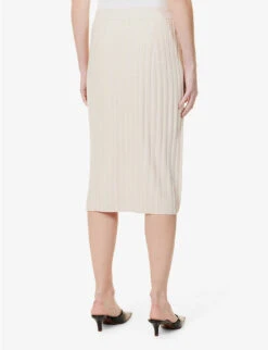 Joseph Split-hem Mid-rise Knitted Midi Skirt -Selfridges Store R04095426 BLUSH ALT03