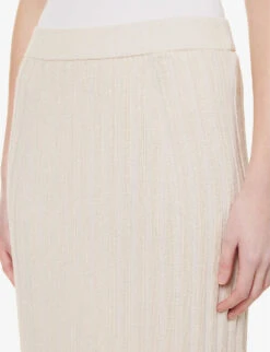 Joseph Split-hem Mid-rise Knitted Midi Skirt -Selfridges Store R04095426 BLUSH ALT04