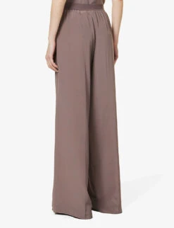 Joseph Hulin Wide-leg Mid-rise Silk Trousers -Selfridges Store R04095449 TRUFFLE ALT03