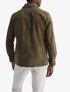 Reiss Mays Four-pocket Suede Jacket -Selfridges Store R04095884 SAGE ALT03