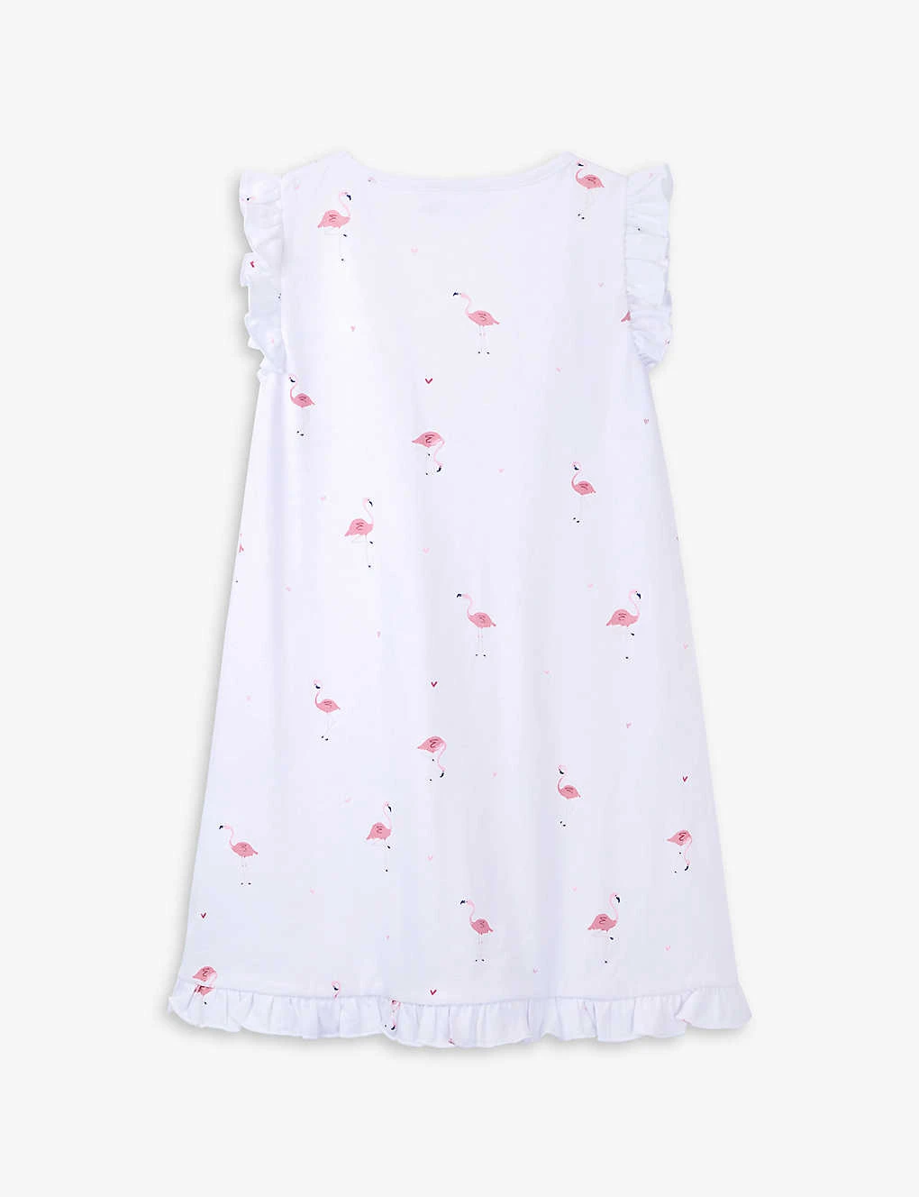 Flamingo-print Ruffle-sleeve Cotton Nightdress 7-12 Years 2 Flamingo-print Ruffle-sleeve Cotton Nightdress 7-12 Years - Image 2