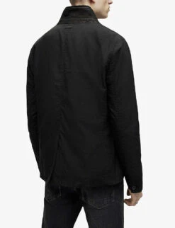 AllSaints Duran Wax-coated Organic-cotton Jacket -Selfridges Store R04098604 BLACK ALT03