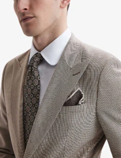 Reiss Pew Houndstooth Slim-fit Wool Blazer -Selfridges Store R04098634 BROWN ALT04