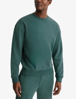 Reiss Alistar Oversized Cotton-jersey Sweatshirt -Selfridges Store R04098684 MIDNIGHTGREEN ALT02