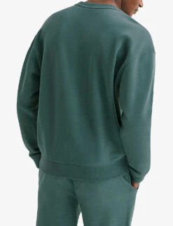 Reiss Alistar Oversized Cotton-jersey Sweatshirt -Selfridges Store R04098684 MIDNIGHTGREEN ALT03