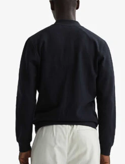 Reiss Bolton Textured Stretch-cotton Jacket -Selfridges Store R04098709 NAVY ALT03