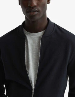 Reiss Bolton Textured Stretch-cotton Jacket -Selfridges Store R04098709 NAVY ALT04