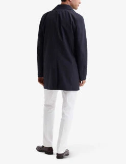 Reiss Perrin Removable Zip-neck Insert Woven Mac Coat -Selfridges Store R04098757 NAVY ALT03