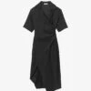 Sandro Clarance Draped Asymmetric Woven Midi Dress