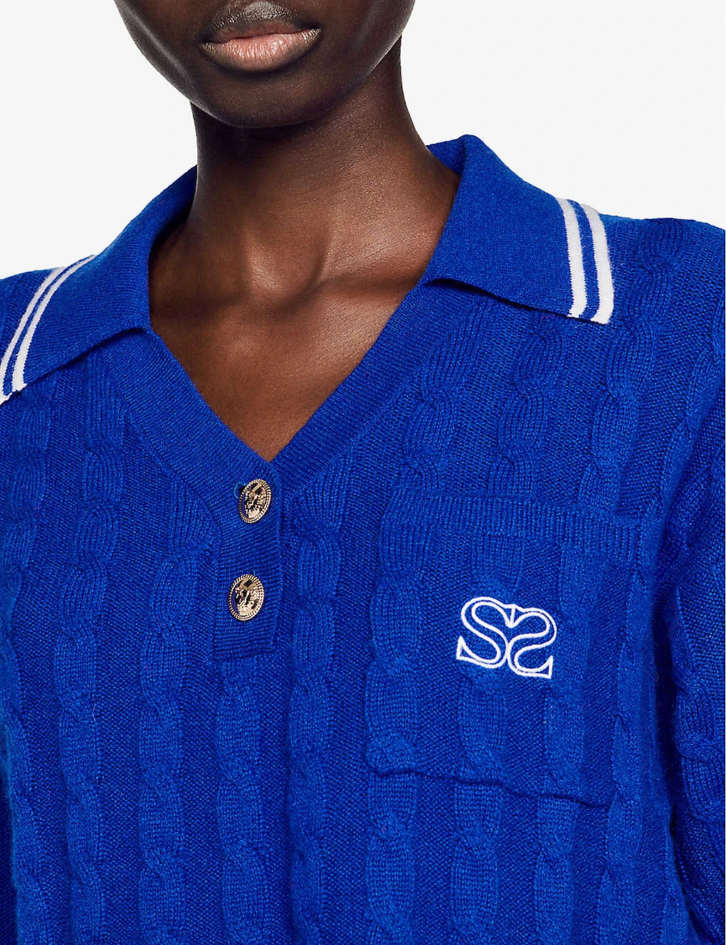 Sandro Sagnat Cable-knit Cropped Wool-blend Jumper 5 Sandro Sagnat Cable-knit Cropped Wool-blend Jumper - Image 5