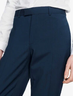 Sandro Slim-fit Tapered Virgin-wool Trousers -Selfridges Store R04102272 BLEUS ALT04