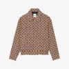 Sandro Cross Geometric-print Relaxed-fit Woven Jacket