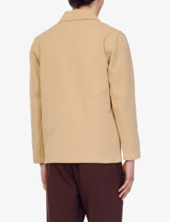 Sandro Straight-fit Patch-pocket Cotton-twill Jacket -Selfridges Store R04102337 NATURELS ALT03
