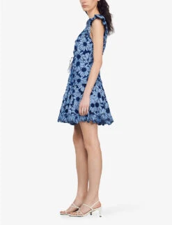 Sandro Daisy-guipure Woven Mini Dress -Selfridges Store R04102427 BLEUS ALT02